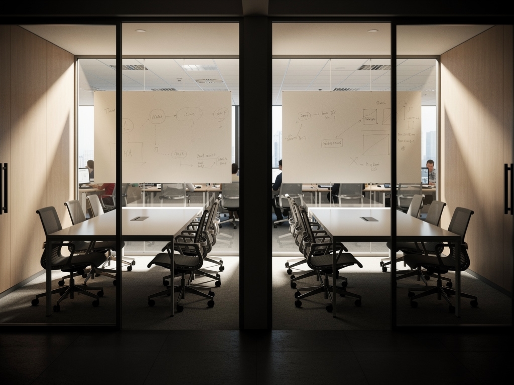 Sala de reuniones vacía en una oficina moderna durante la jornada laboral